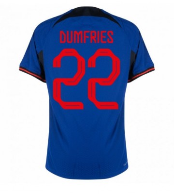 Nederland Denzel Dumfries #22 Bortedrakt VM 2022 Kortermet